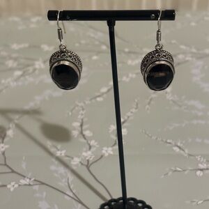 Dichroic sterling silver earrings